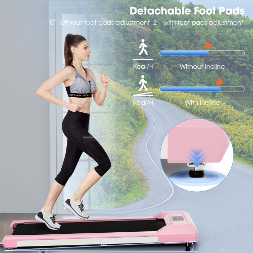 SuperFit 0.6-3.8MPH Walking Pad Under Desk Treadmill with Remote Control and LED Display