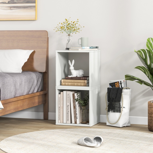 Gymax Cube Storage Organizer Set of 4 Combination Lattice Cabinet Stackable Open Bookcase