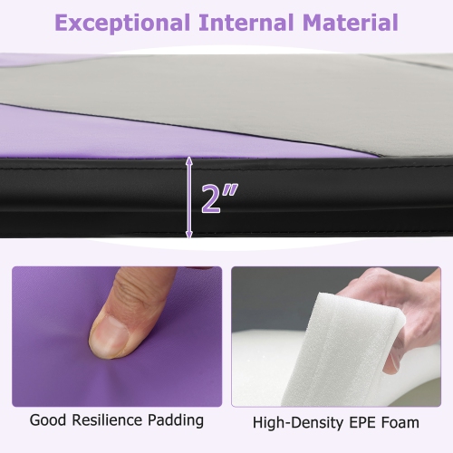 Gymax 10' x 4' x 2'' 4-Panel Folding Gymnastics Exercise Mat w/ Hook & Loop Fasteners