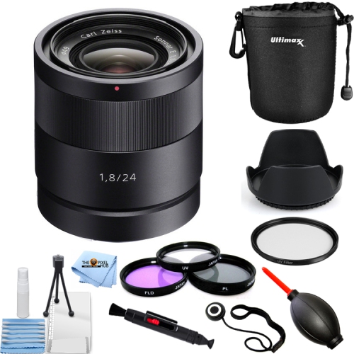 Sony Sonnar T* E 24mm f/1.8 ZA Lens SEL24F18Z + Filter Kit + Pouch