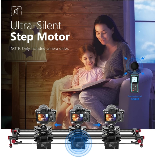NEEWER 39.4"/100cm Motorized Camera Slider with 2.4G Wireless Control, Carbon Fiber Wireless Camera Slider Supports Video Mode