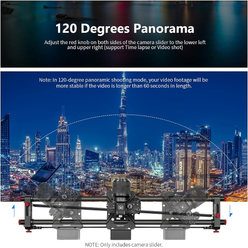 NEEWER 39.4"/100cm Motorized Camera Slider with 2.4G Wireless Control, Carbon Fiber Wireless Camera Slider Supports Video Mode