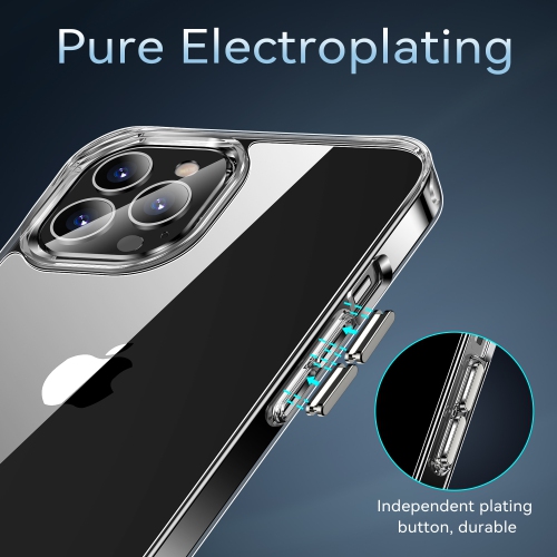 Mobile Magic For iPhone 15 Plus PURE CRYSTAL Transparent Thick 2.0mm ShockProof Chromed Buttons Case Cover - Clear