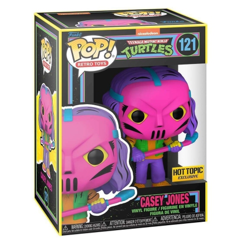 FUNKO  Pop Television Teenage Mutant Ninja Turtles Vinyl Figure Casey Jones (Blacklight) #121 Hot Topic Exclusive