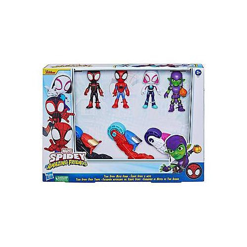 Hasbro Marvel Spidey and His Amazing Friends Team Spidey Moto Squad Exclusive Green Goblin, Miles Morales: Spider-Man, Spidey, Ghost-Spider