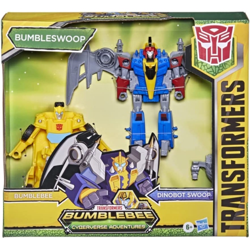 HASBRO  Transformers Bumblebee Cyberverse Adventures Dino Combiners Bumbleswoop Bumblebee & Dinobot Swoop