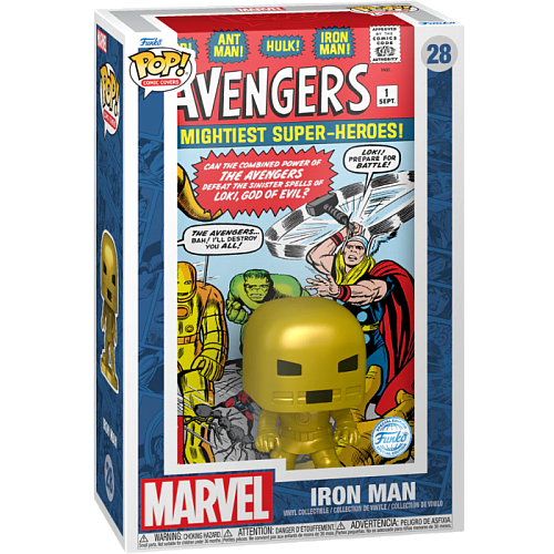 FUNKO  Pop Comic Covers Marvel Avengers #1 Vinyl Bobble-Head Iron Man #28 Special Edition