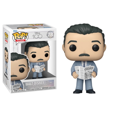 Funko Pop! Icons Disney 100th Anniversary Vinyl Figure Walt Disney with Magazine #78