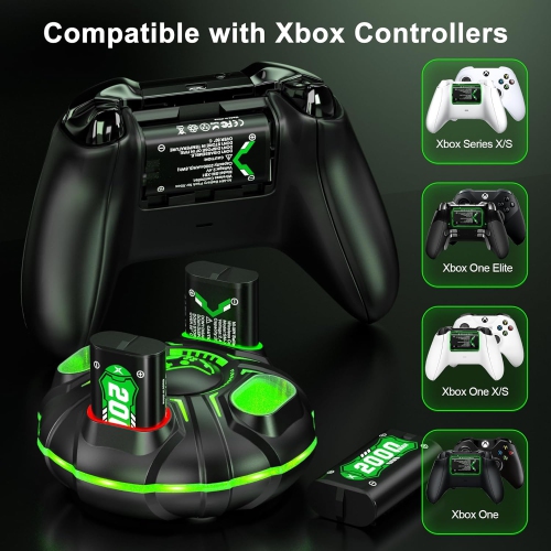 4 x 2000 mAh, Rechargeable Battery Pack with Fast Charging Controller Charger