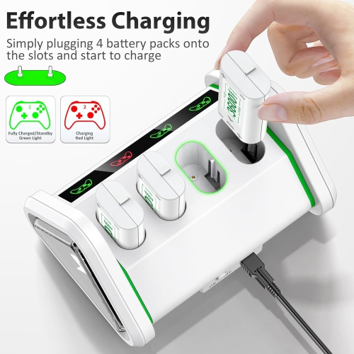 Batteries rechargeables avec chargeur pour manette Xbox Series X/S et Xbox One 1 X/S/Elite