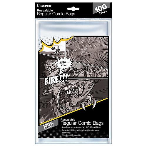ULTRA PRO  Resealable Regular Comic Bags Size 7-1/8" X 10-1/2"
