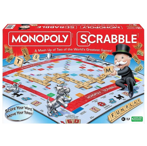 Winning Moves Games – jeu Monopoly Scrabble 2-4 joueurs, 8 ans et plus, 40-60 minutes