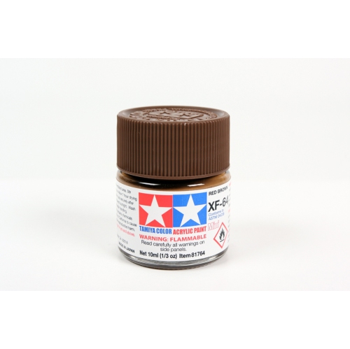 TAMIYA  Color Acrylic Paint Mini Xf-64 Brown (81764) Plastic Model Kit Paint In Red