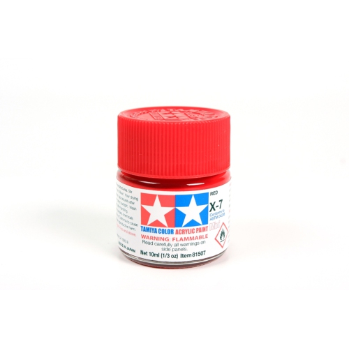 TAMIYA  Color Acrylic Paint Mini X-7 (81507) Plastic Model Kit Paint In Red