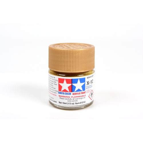 TAMIYA  Color Acrylic Paint Mini X-12 Leaf (81512) Plastic Model Kit Paint In Gold