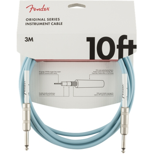 Fender Original Series Instrument Cable - Straight / Straight 10' Daphne Blue