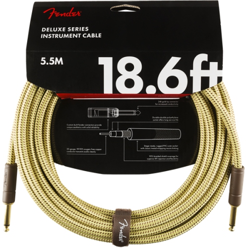 Fender Deluxe Series Instrument Cable - Straight / Straight 18.6' Tweed