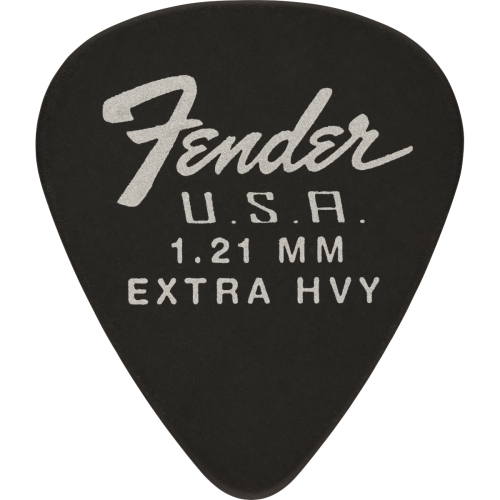 Médiators Dura-Tone Delrin de Fender - lot de 12 pièces noires très robustes 1,21&nbsp;mm