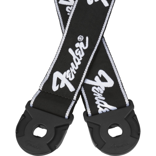 Bretelle verrouillable QuickGrip de Fender pour guitare - logo noir et blanc