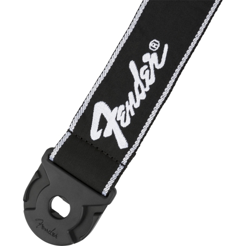 Bretelle verrouillable QuickGrip de Fender pour guitare - logo noir et blanc
