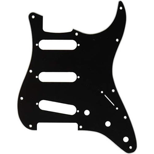 Plaque de protection à 11 trous Stratocaster H/S/S de Fender - Noir 3 épaisseurs