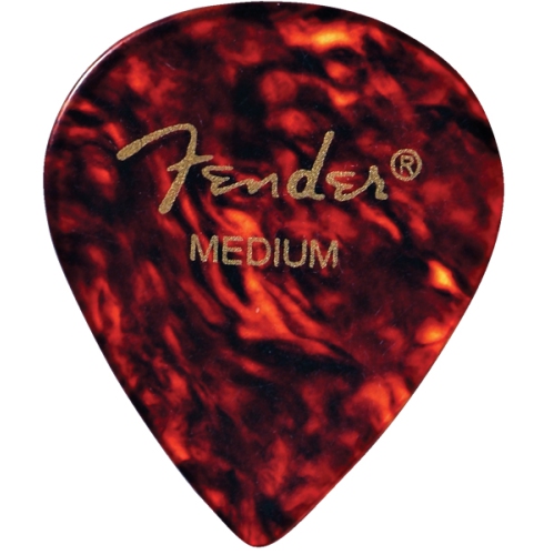 Médiators en celluloïd classiques de Fender - coque robuste en forme de 551 - Paquet de 12