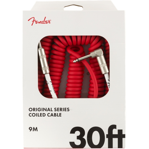 Câble de bobine série Original de Fender - droit/angle 30 pi, rouge fiesta