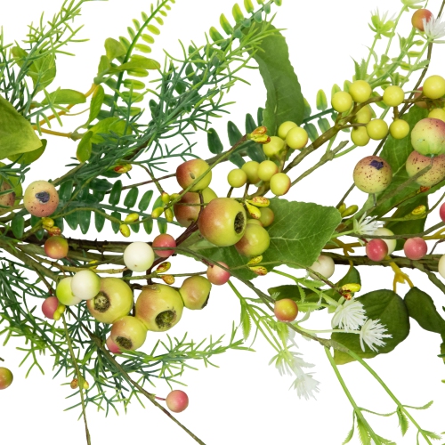 Berry and Crabapple Fern Foliage Spring Garland - 5'