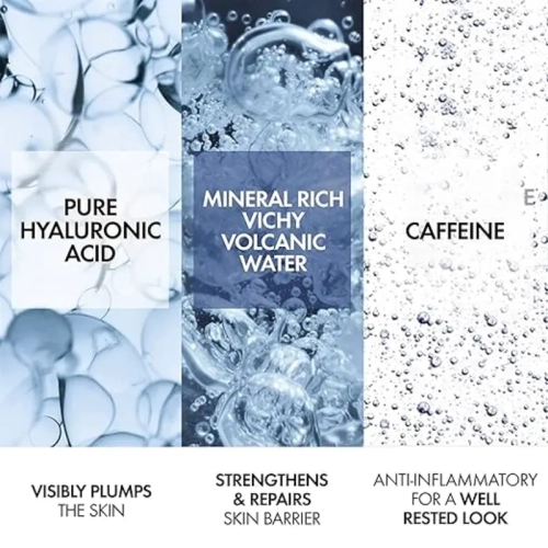 Vichy Minéral 89 EYES: Under Eye Cream for Dark Circles - Hyaluronic Acid Anti-Aging Serum with Pure Caffeine. Brightens, Smooths, Fragrance-Free -