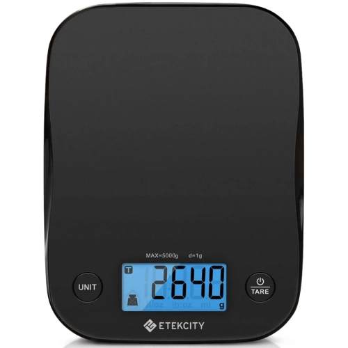 GENER  Medium Digital Food Kitchen Scale - Weight In Grams And Ounces for Cooking, Baking, Meal Prep, And Diet In Black