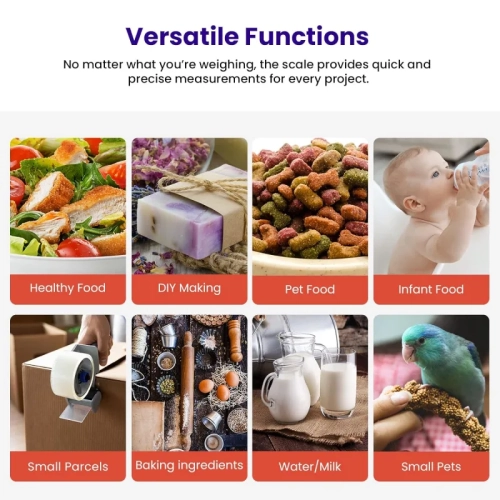 Medium Black Digital Food Kitchen Scale - Weight in Grams and Ounces for Cooking, Baking, Meal Prep, and Diet