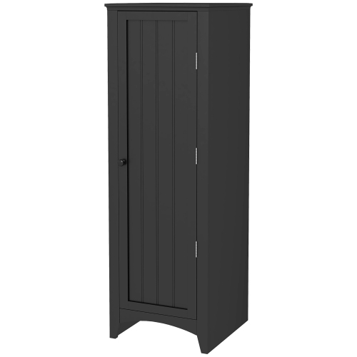 HOMCOM – garde-manger de 48 po de hauteur, armoire de rangement de cuisine moderne avec porte encastrée, 4 tablettes et tablettes réglables, noir