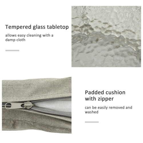 Outsunny 3 Pieces Wicker Patio Furniture Set, Rattan Bistro Set with Coffee Table and Cushions, Outdoor Conversation Set for Garden, Porch, Balcony,