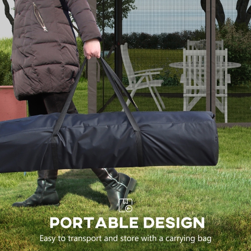 Outsunny 11' x 11' Pop Up Canopy, Outdoor Canopy Shelter Event Tent with 2-Tier Soft Top, Removable Zipper Netting and Storage Bag, for Patio,