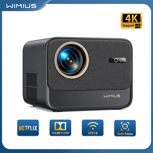 Auto Focus] Wimius Projector, Native 1080P Projector with WiFi and