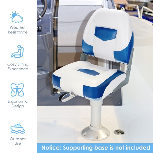 Gymax 2PCS Low Back Boat Seat Folding Fishing Boat Seat Stainless Steel Screws