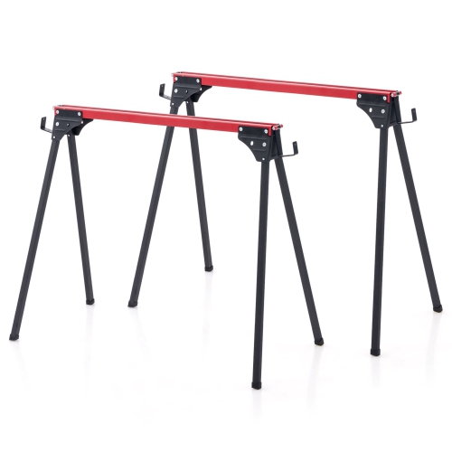 Gymax 2 Pack Folding Saw Horses Work Table w/ Quick Open Legs & 2 x 4 Support Arms