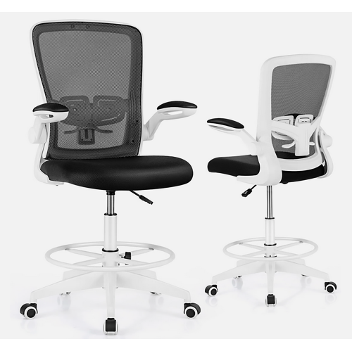 Gymax Swivel Drafting Chair Tall Office Chair with Adjustable