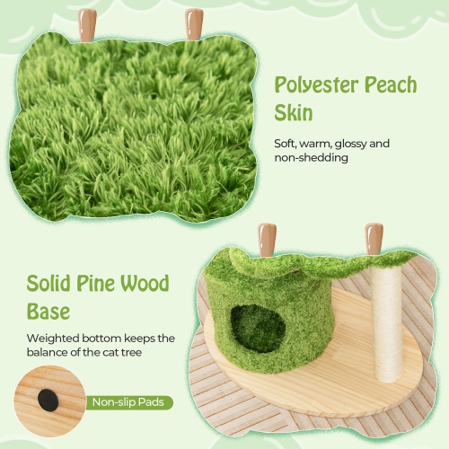 Gymax 38'' Cute Cat Tree Cat Condo Furniture w/ Fully Wrapped Sisal Scratching Posts