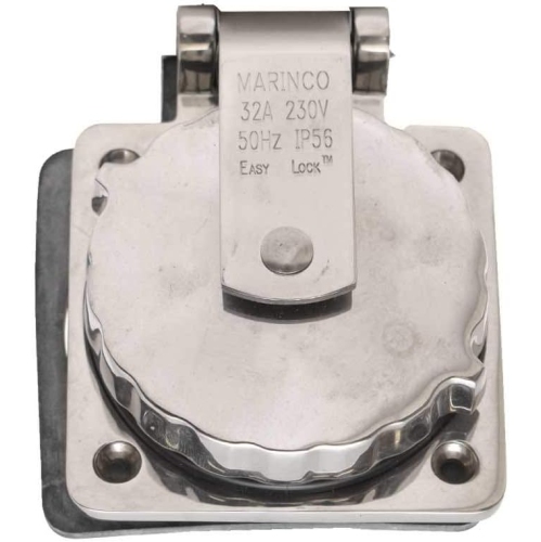 Marinco 6371EL-BX Inlet, 32A 230V, Stainless Steel