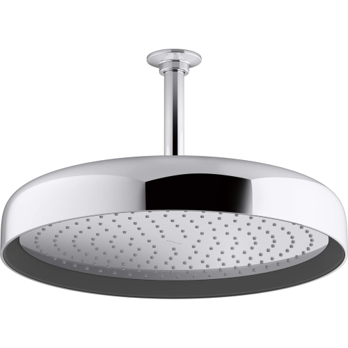 KOHLER 26292-CP Statement Round 14" Single-Function Rainhead, One-Spray Rainfall Shower Head, 2.5 GPM, Polished Chrome