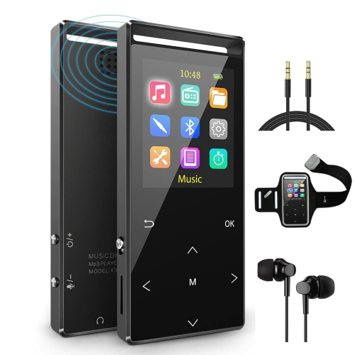 Mp4 Player with Bluetooth and WiFi, Quad Core Touch Screen MP3 Player,  Digital Audio Player with Speaker, Recorder, Playing Novels, Videos, Music