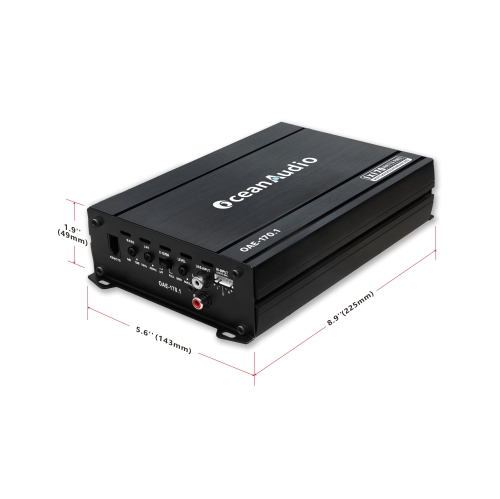 OceanAudio OAE-170.1 Car Audio Subwoofer Amplifier - Monoblock, Class A/B, 2/4 Ohm Stable, Mosfet Power Supply 340W - RMS Power @4Ω 1*110W @2Ω 1*170W