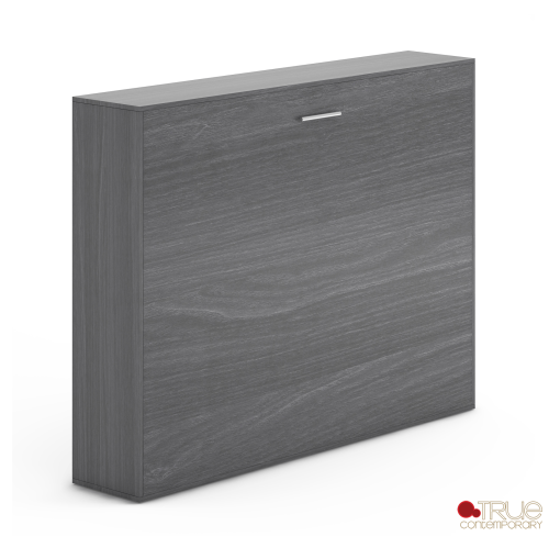 True Contemporary Heidi II Rustic Grey Horizontal Murphy Wall Pull Down Bed