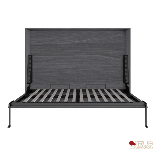 True Contemporary Heidi II Rustic Grey Horizontal Murphy Wall Pull Down Bed