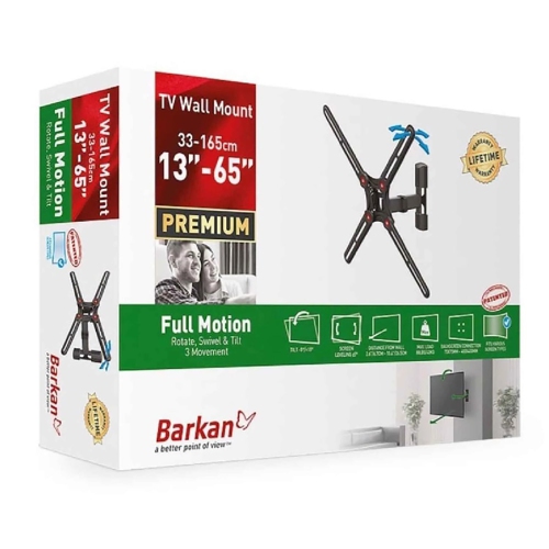Barkan - Full Motion Television Mount, For Flat or Curved Screens from 13" to 65", Maximum 40kg