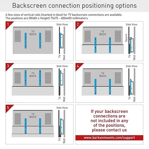 Barkan - Support fixe pour téléviseur, pour écrans de 13 à 90 po, maximum 60 kg