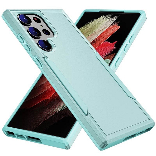 ICM  Topsave Matt Polish PC+Tpu 2 In 1 Slim Lightweight Shockproof, Rugged, Protective Armor Case for Samsung Galaxy S24 Ultra (6.8") In Teal