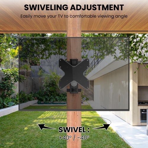 ZeboZap Swiveling Outdoor Gazebo TV Mount | Gazebo TV Mount | Patio TV Mount | Pergola TV Mount | Square Post TV Mount | Weatherproof | Holds 33lbs |