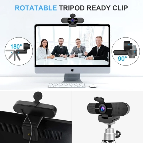 1080P Webcam with Microphone - C960 Web Camera with Privacy Cover, 2 Mics Streaming Webcam, 90°View Computer Camera, Plug&Play USB Webcam for